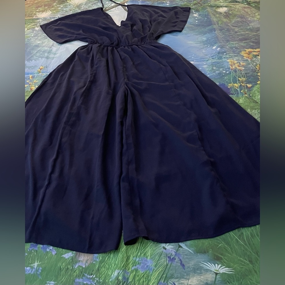 MODCLOTH Arrive & Thrive Wide Leg Jumpsuit, NAVY, Size Medium, NWT - Picture 5 of 10